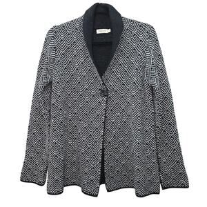 Bianca G Cardigan Sweater Womens Small Black Wool Made in Italy Minimalist Boho